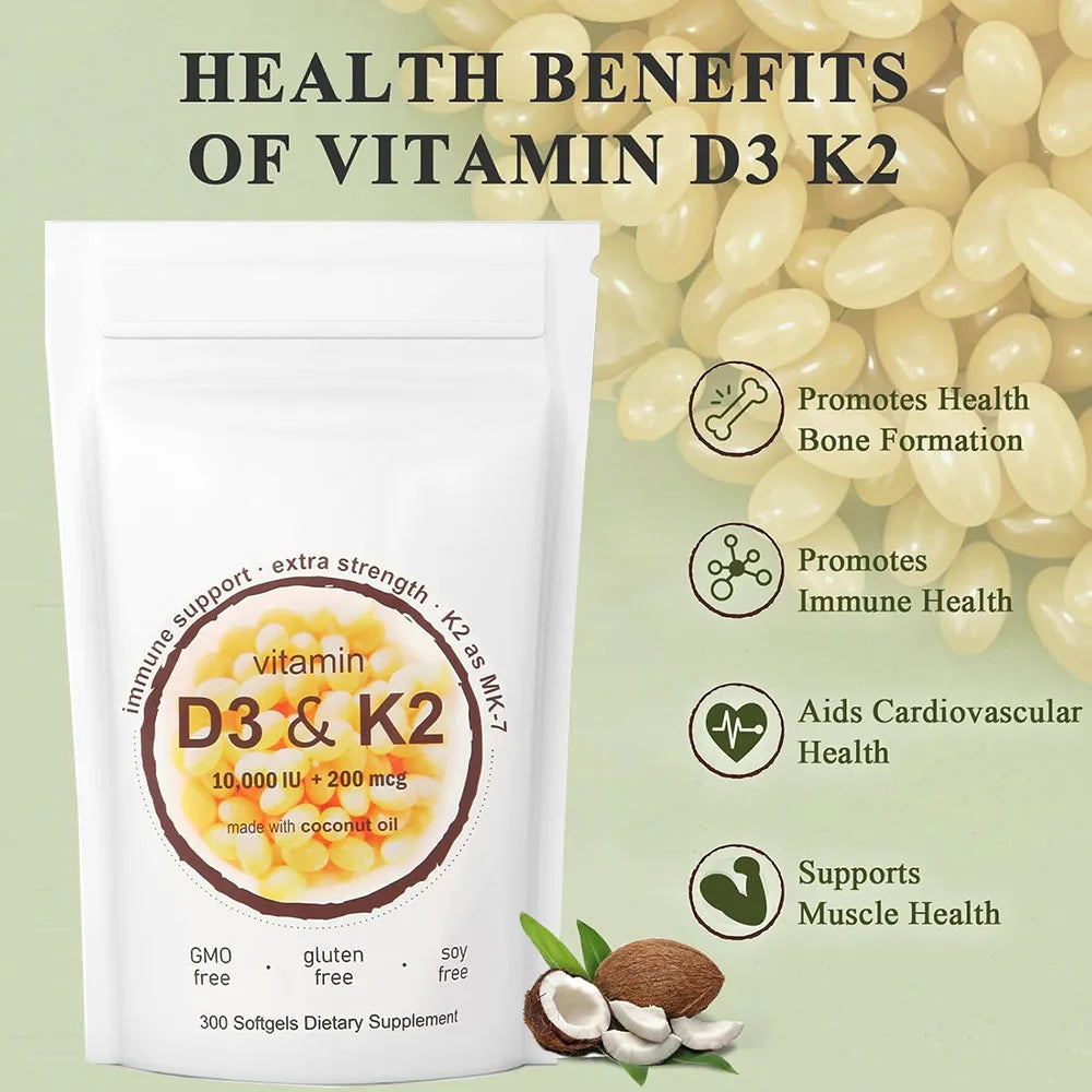 Vitamin D3 + K2 (MK-7) Supplement